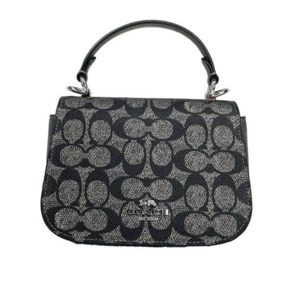 Coach Lysa Small Top Handle Crossbody Bag in Gunmetal Black Brand New with Tags - Picture 1 of 8